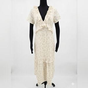 BCBGeneration Cream Floral Midi Dress